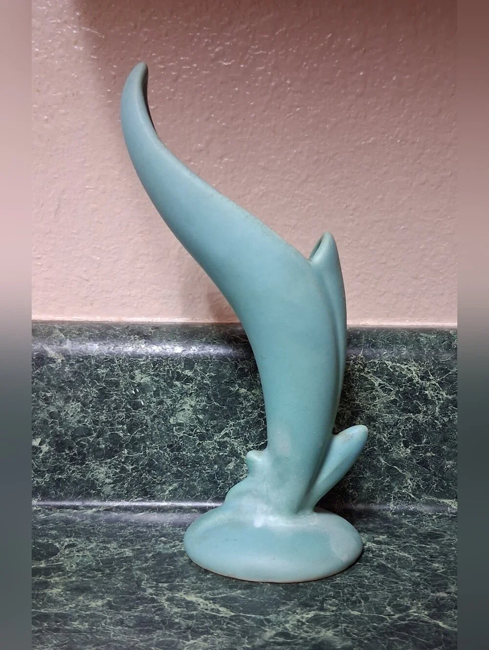 Vintage Van Briggle Pottery Bird Of Paradise Vase Turquoise